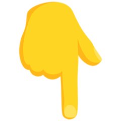 Dorso da mão com dedo indicador a apontar para baixo Emoji Messenger