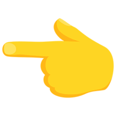 👈 Hand mit nach links ausgestrecktem Zeigefinger Emoji auf Messenger