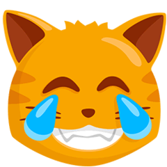 Cara de gato con lágrimas de alegría on Messenger