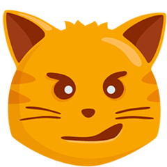 Muso di gatto con sorrisetto Emoji Messenger