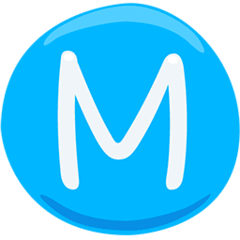 M en un círculo Emoji Messenger