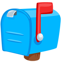 Geschlossener Briefkasten mit Fahne oben Emoji Messenger