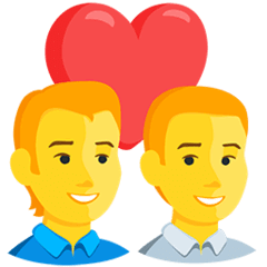 Dois homens com coração Emoji Messenger