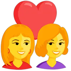 Zwei Frauen mit Herz Emoji Messenger