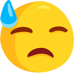 Downcast Face With Sweat Emoji in Messenger