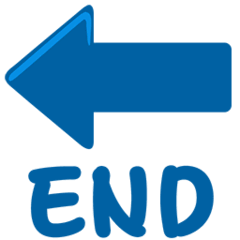 Freccia nera rivolta verso sinistra con testo END Emoji Messenger
