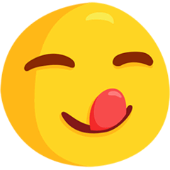 😋 Cara sorridente, a lamber os lábios Emoji nos Messenger