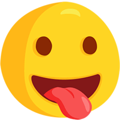 😛 Cara com a língua de fora Emoji nos Messenger
