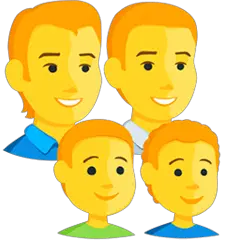Familia con dos padres y dos hijos Emoji Messenger