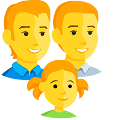 Famiglia con due padri e una figlia Emoji Messenger