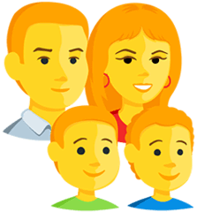 Famiglia con madre, padre e due figli Emoji Messenger