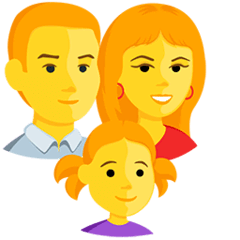Familie mit Mutter, Vater und Tochter Emoji Messenger