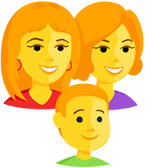 Family: Woman, Woman, Boy Emoji in Messenger