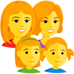 Family: Woman, Woman, Girl, Girl Emoji in Messenger