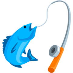 Angelrute und Fisch Emoji Messenger