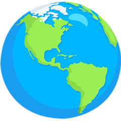 Globus mit Amerika Emoji Messenger