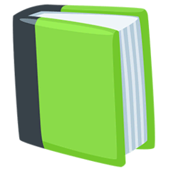Grünes Buch Emoji Messenger