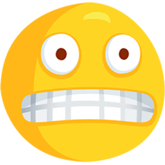 😬 Cara de desagrado mostrando os dentes Emoji nos Messenger