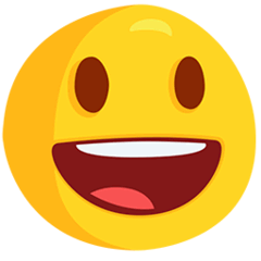 😃 Cara com sorriso, com a boca aberta Emoji nos Messenger