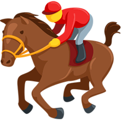 Jockey sur un cheval de course Émoji Messenger