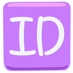 Знак «ID» на английском Эмодзи в Messenger