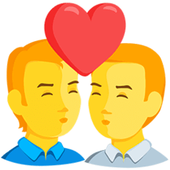 Поцелуй двух мужчин Эмодзи в Messenger