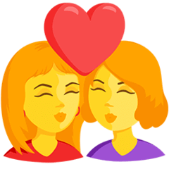Dos mujeres dándose un beso on Messenger