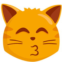 😽 Cara de gato a dar um beijinho Emoji nos Messenger