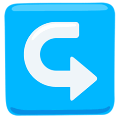 ↪️ Flèche courbe vers la droite Emoji in Messenger