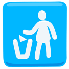 Simbolo che indica di gettare i rifiuti negli appositi contenitori Emoji Messenger