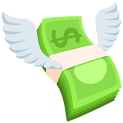 💸 Liasse de billets avec des ailes Emoji in Messenger