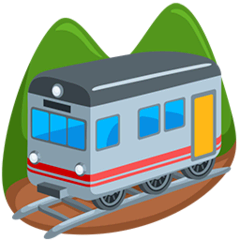 Treno con montagna Emoji Messenger