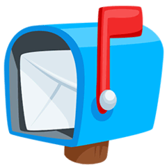 Geöffneter Briefkasten mit Fahne oben Emoji Messenger