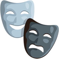 theater mask emoji pop car