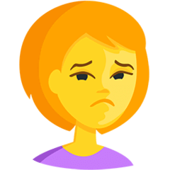 🙍 Person mit gerunzelter Stirn Emoji auf Messenger