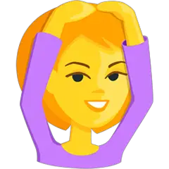 🙆 Persona con le braccia alzate sopra la testa Emoji su Messenger