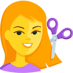Persona che si fa tagliare i capelli Emoji Messenger