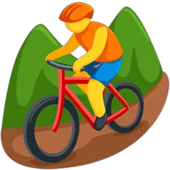 Persona en bici de montaña Emoji Messenger
