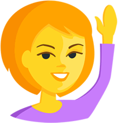 🙋 Person mit ausgestrecktem, erhobenem Arm Emoji auf Messenger