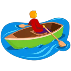 Persona remando en una barca Emoji Messenger