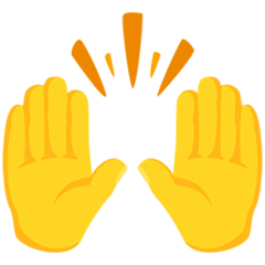 Руки, поднятые в знак торжества on Messenger