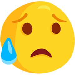 😥 Faccina delusa ma sollevata Emoji su Messenger