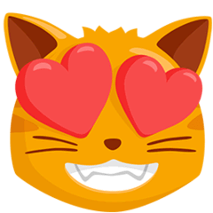 Cara de gato com sorriso apaixonado Emoji Messenger