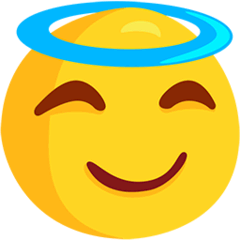 Cara sorridente com auréola Emoji Messenger