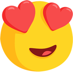 Faccina sorridente con gli occhi a forma di cuore Emoji Messenger