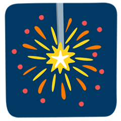 🎇 Fagulhas de fogo de artifício Emoji nos Messenger