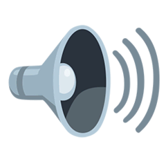 Lautsprecher mit großen Schallwellen Emoji Messenger