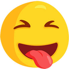 Cara com a língua de fora e olhos fechados Emoji Messenger