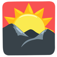 Lever de soleil sur les montagnes Émoji Messenger