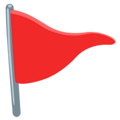 Bandera triangular en un poste Emoji Messenger